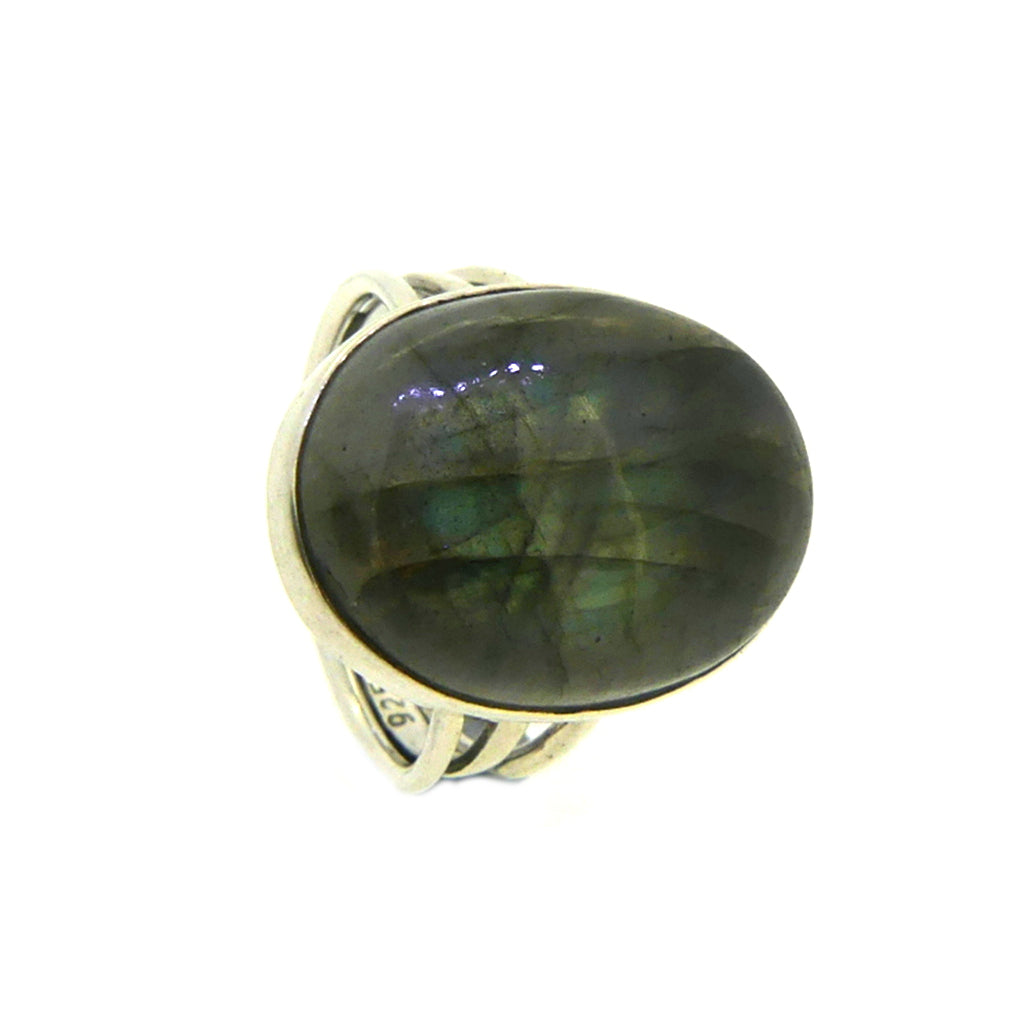 Sterling Silver Labradorite Oval Ring