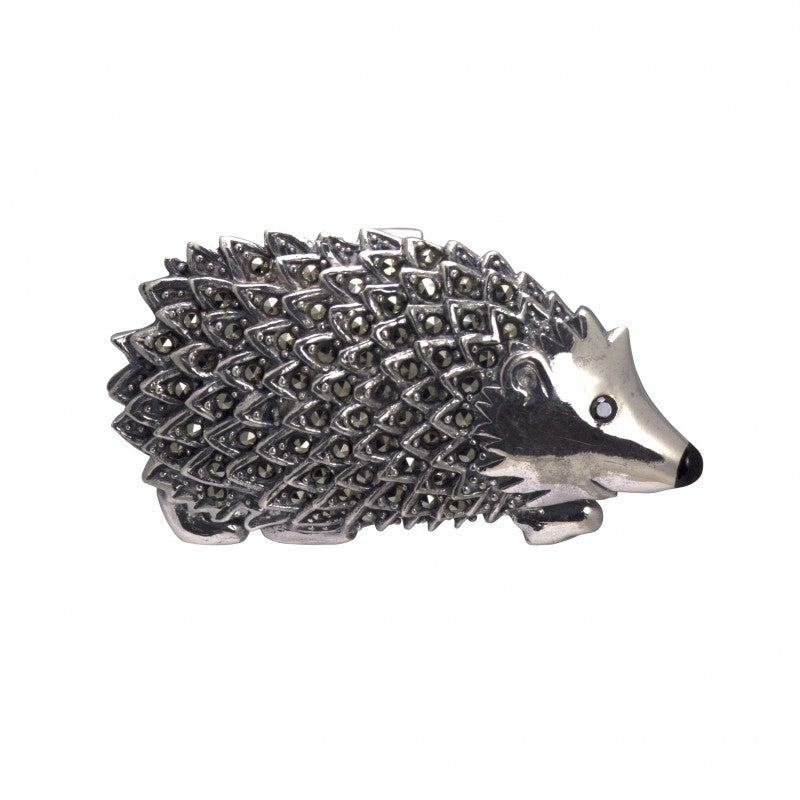 Hedgehog Brooch Silver & Marcasite