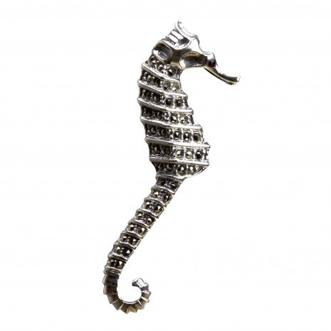Seahorse Brooch Silver & Marcasite