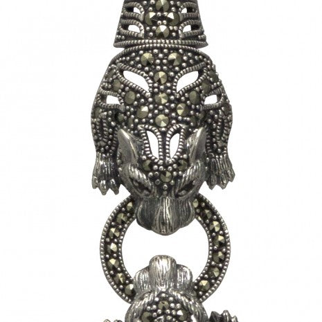 Silver Marcasite Double Tiger Bracelet