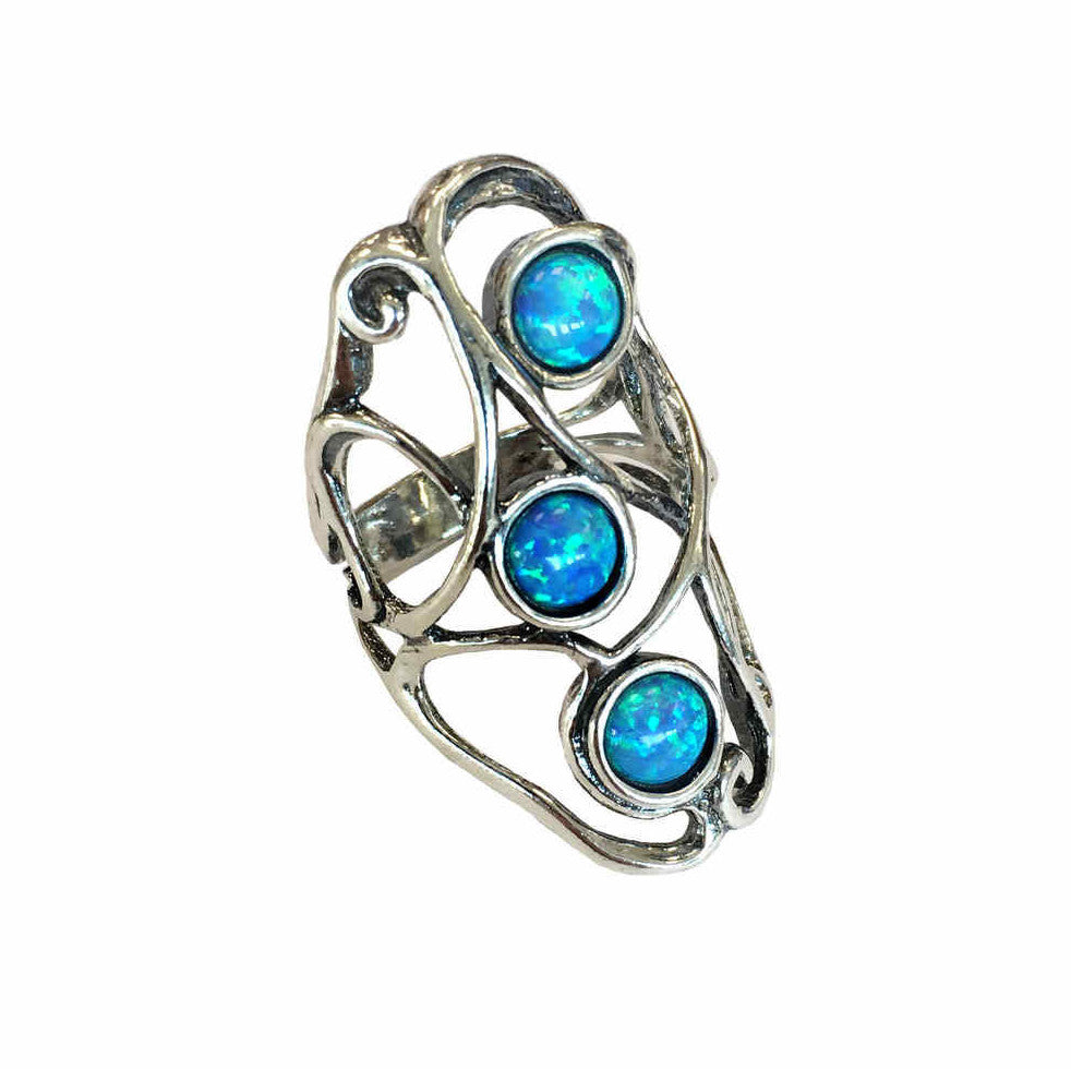 Aviv Silver Statement Opal Ring