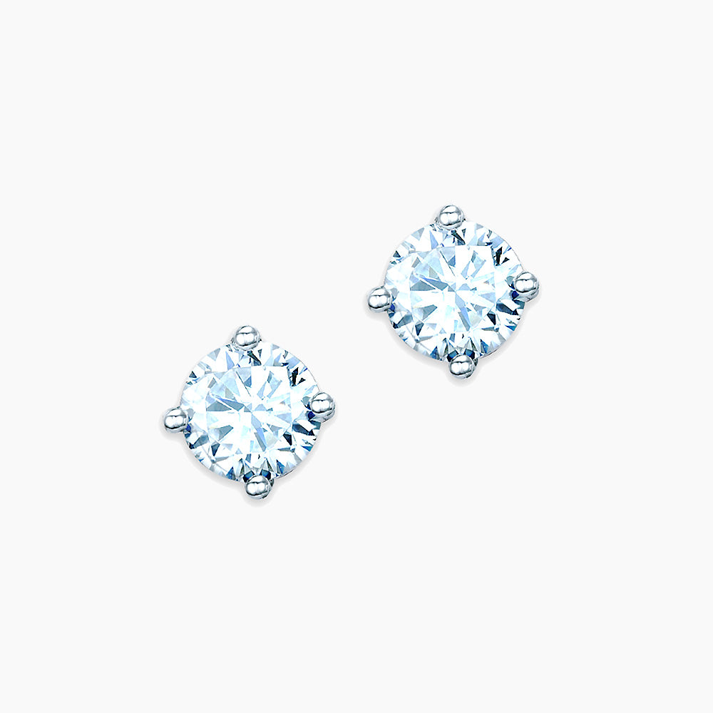 The Real Effect Solitaire 8mm CZ Stud Earrings RE150RD