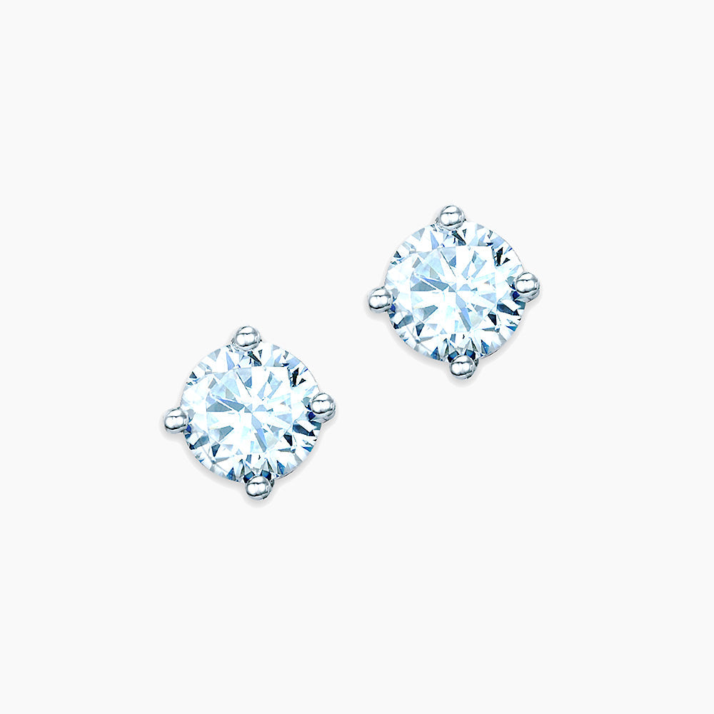 The Real Effect Solitaire 8mm CZ Stud Earrings RE150RD