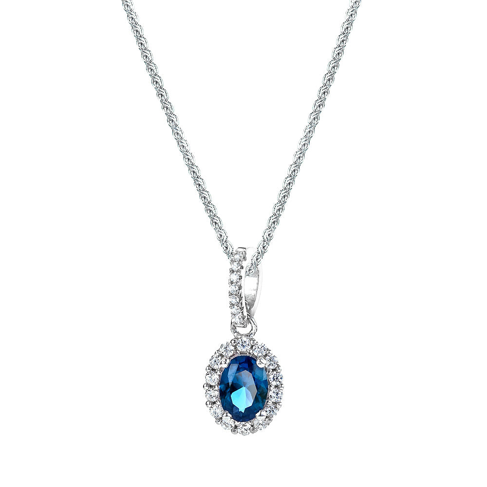 The Real Effect Sapphire Blue CZ Necklace