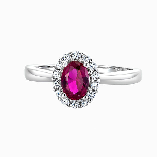The Real Effect Ruby Red CZ Cluster Ring