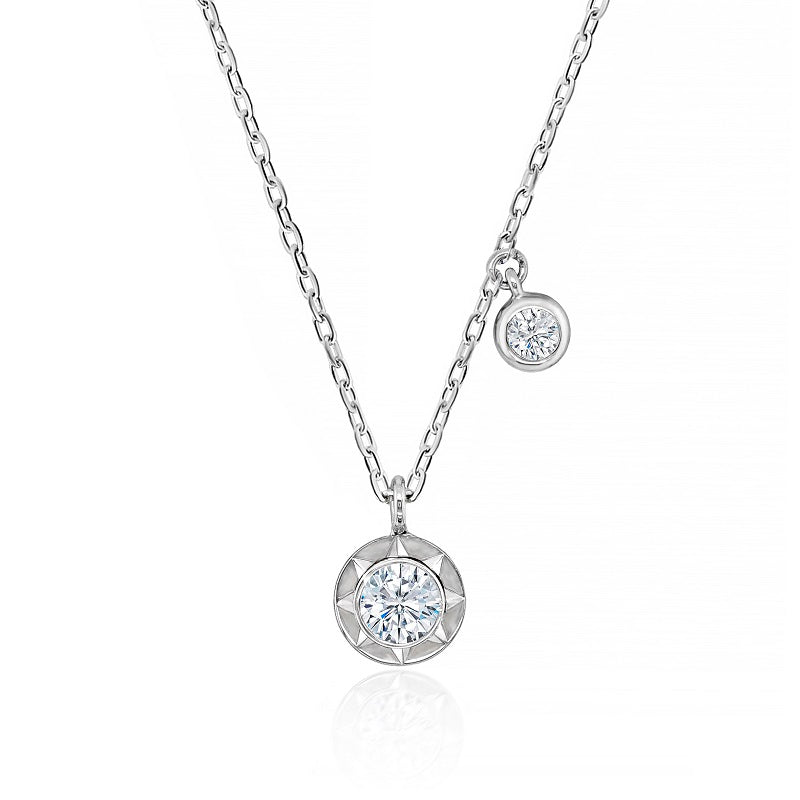 The Real Effect Double CZ Necklace RE48694