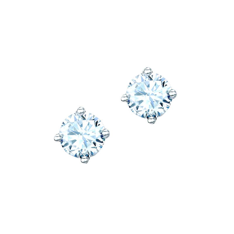 The Real Effect Solitaire CZ Stud Earrings RE525RD