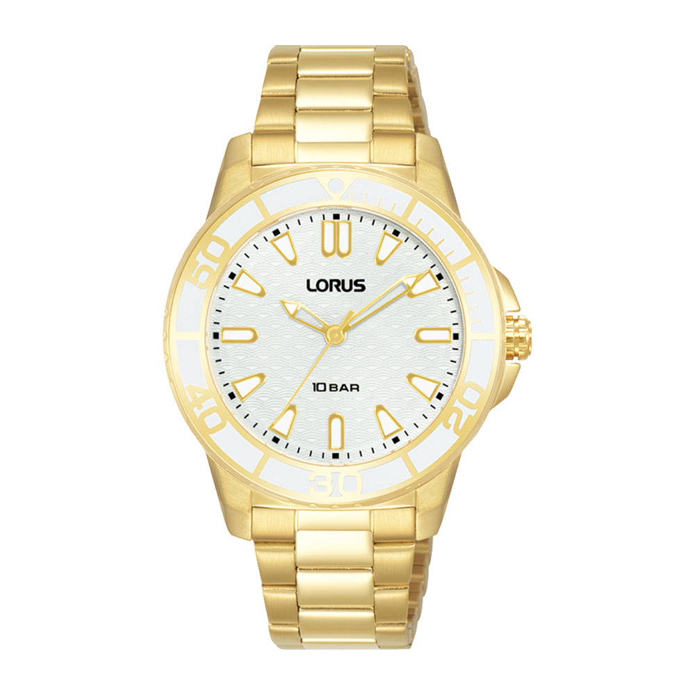 Lorus Ladies Sports Gold Tone Bracelet Watch RG256VX9