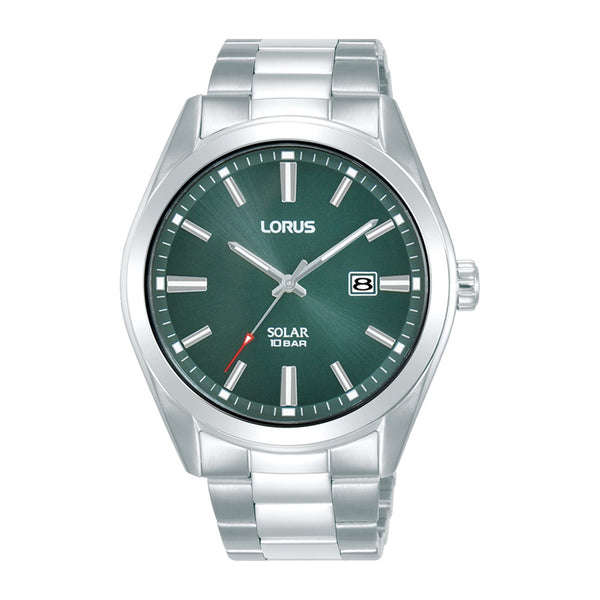 Lorus Men's Solar Silver Tone Bracelet Watch RX331AX9