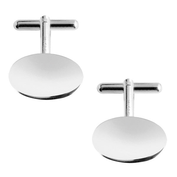 Sterling Silver Oval Cufflinks 9119