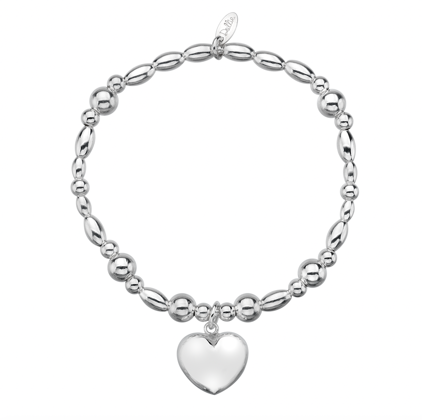 Dollie Jewellery Silver Chunky Heart Bracelet B0172