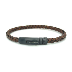 Unique & Co Mens Brown Leather Bracelet B517AB