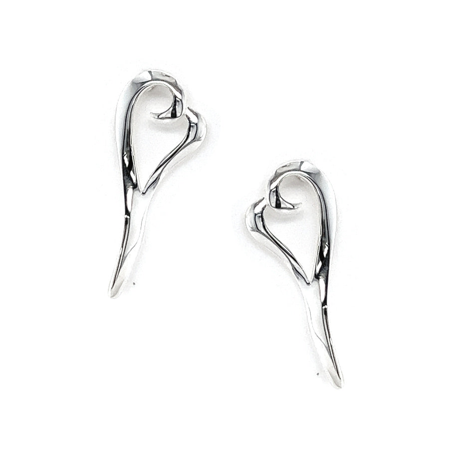 Sterling Silver Melting Heart Earrings