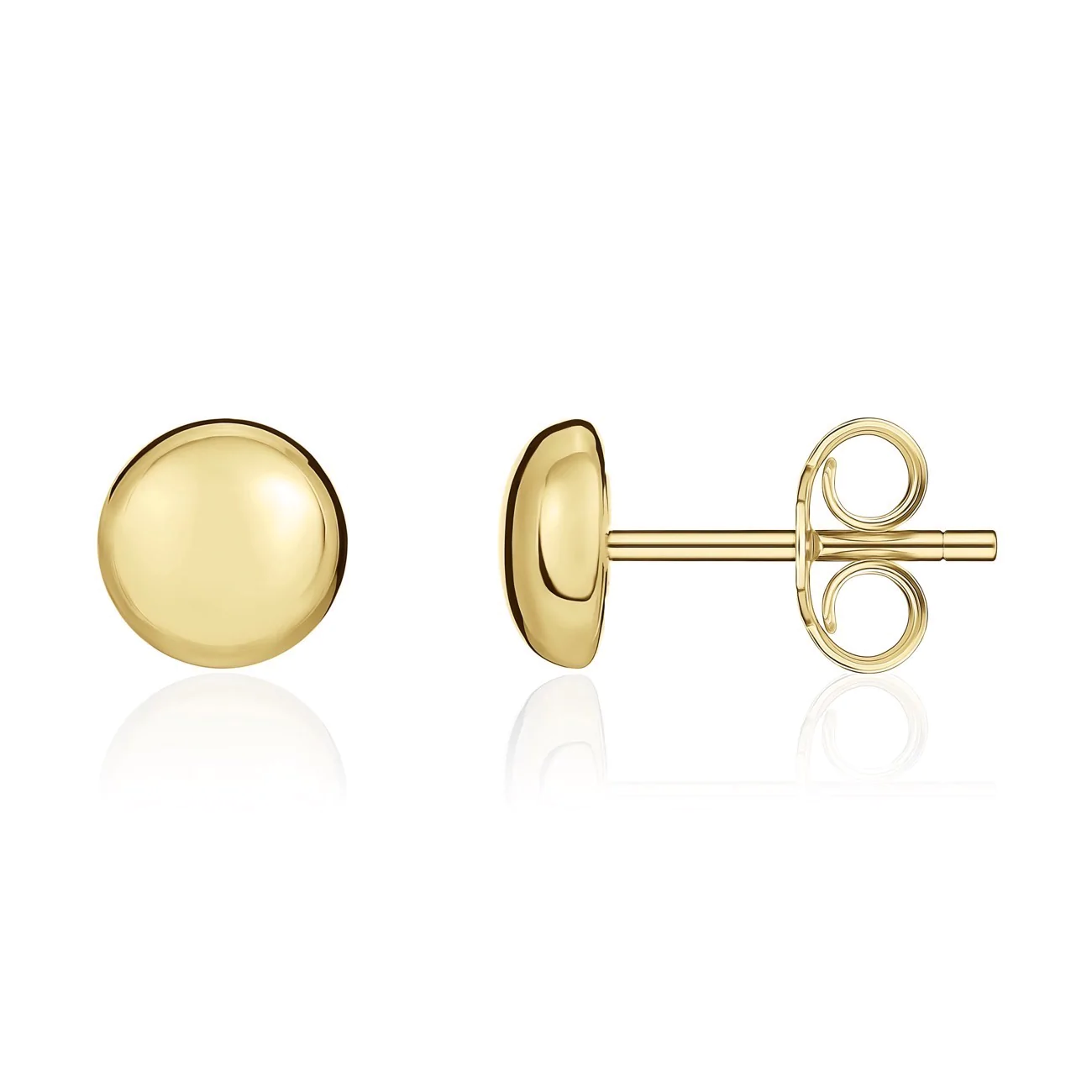 9ct Gold 6mm Bouton Stud Earrings