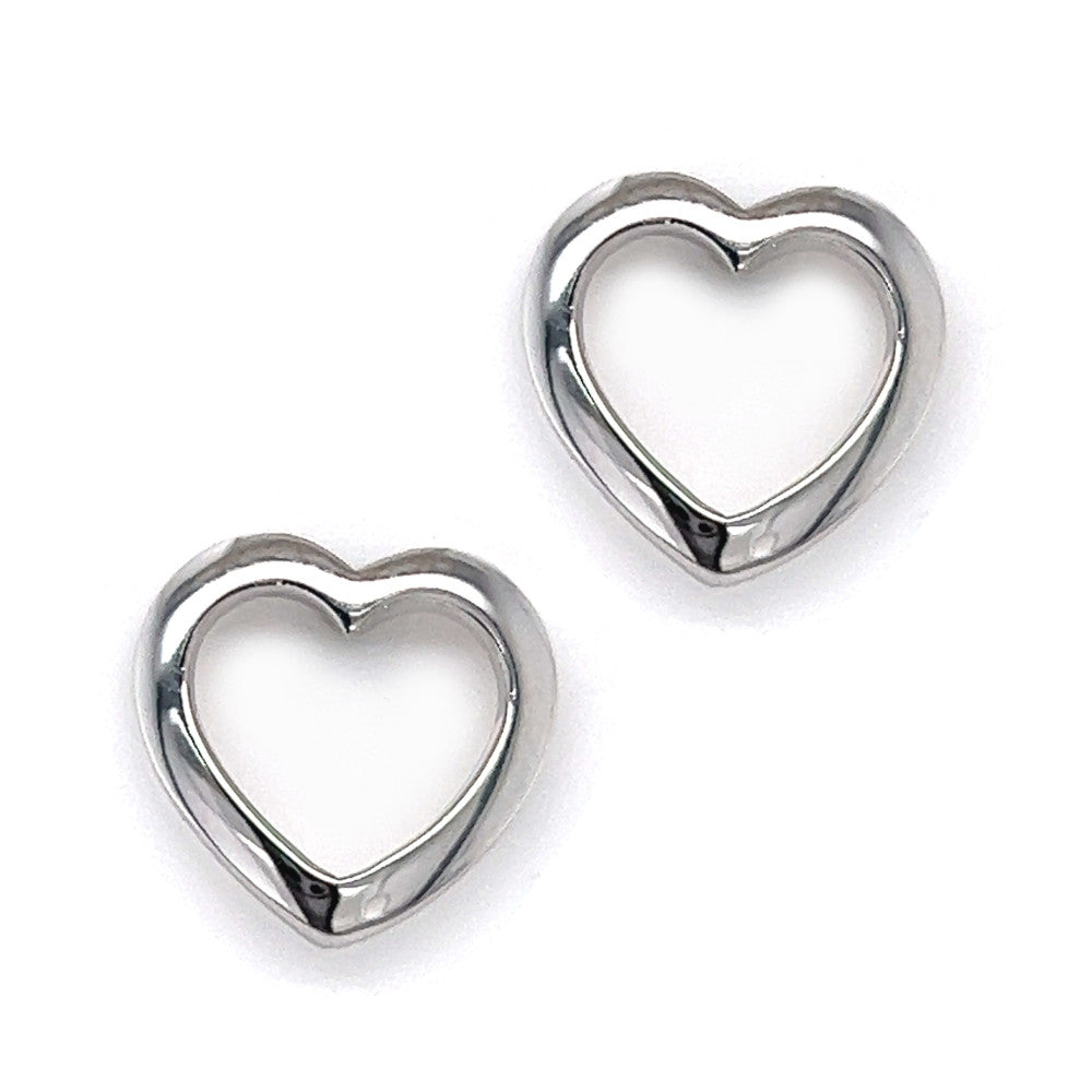 Sterling Silver Open Heart Earrings