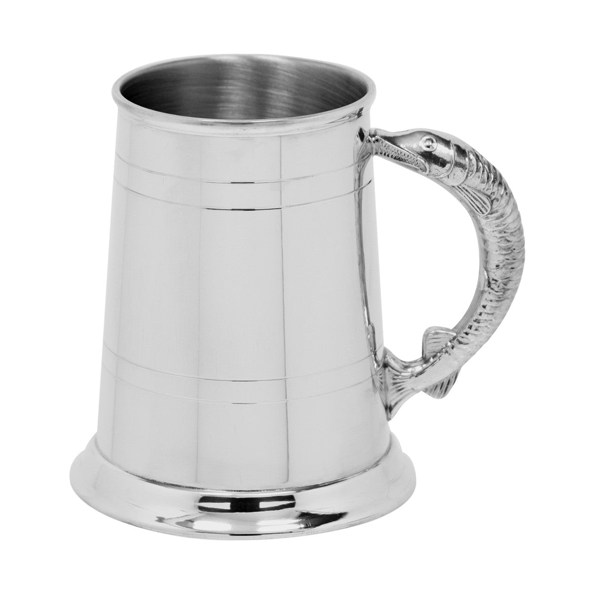 Pewter 1 Pint Tankard Fish Handle EP008