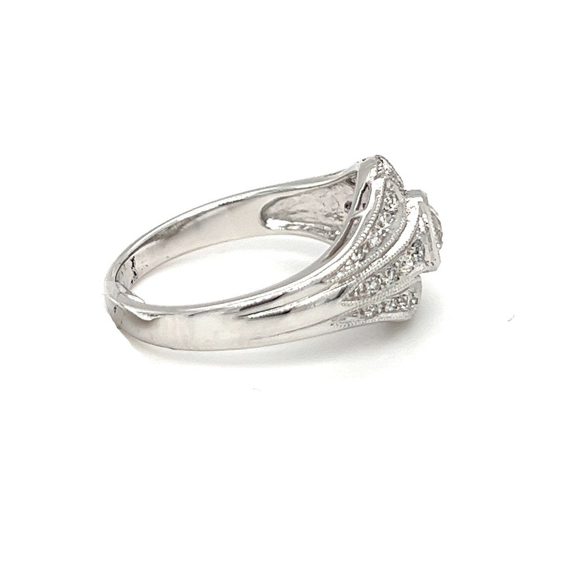 Diamond Art Deco Style Ring 18ct White Gold side