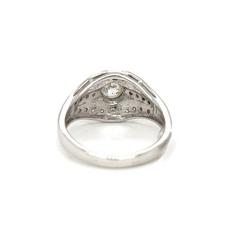 Diamond Art Deco Style Ring 18ct White Gold rear
