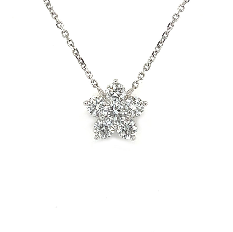 18ct White Gold Diamond Star Pendant & Chain