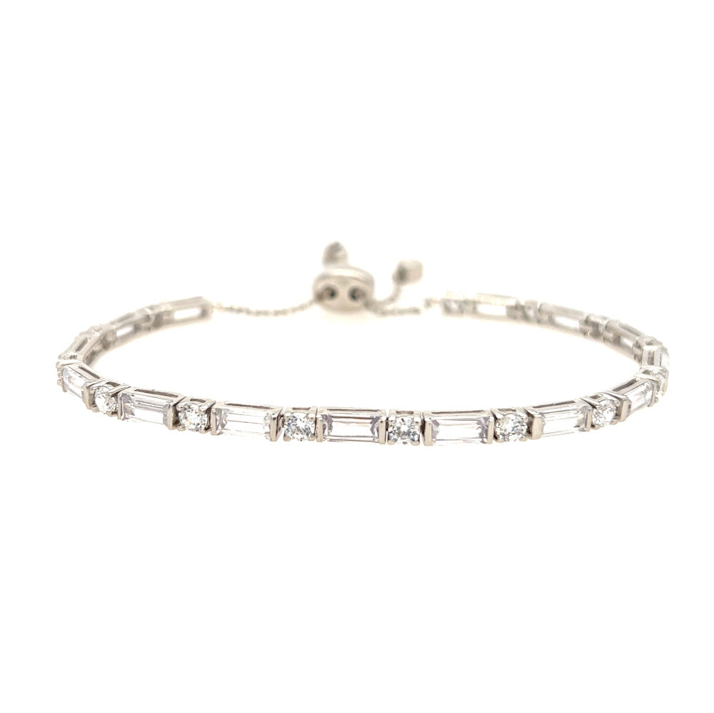 Sterling Silver Multi Cut CZ Tennis Bracelet