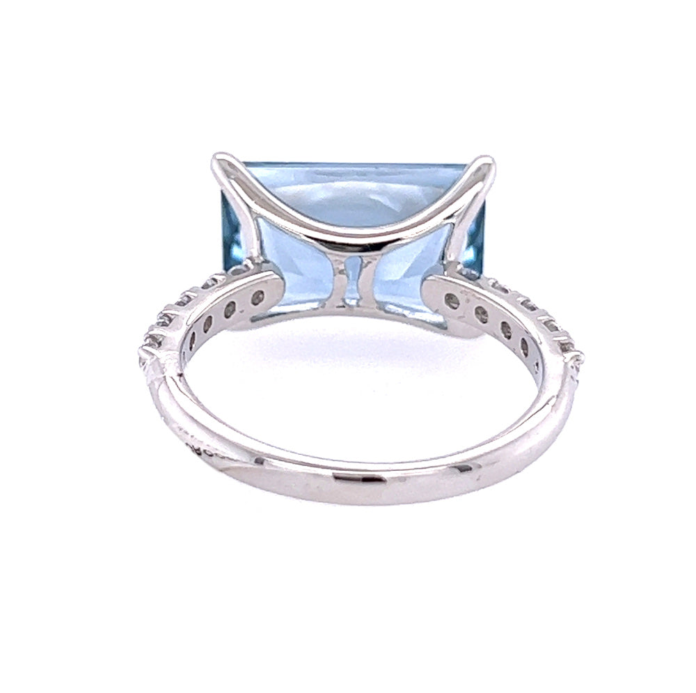 Silver Blue & White CZ Ring