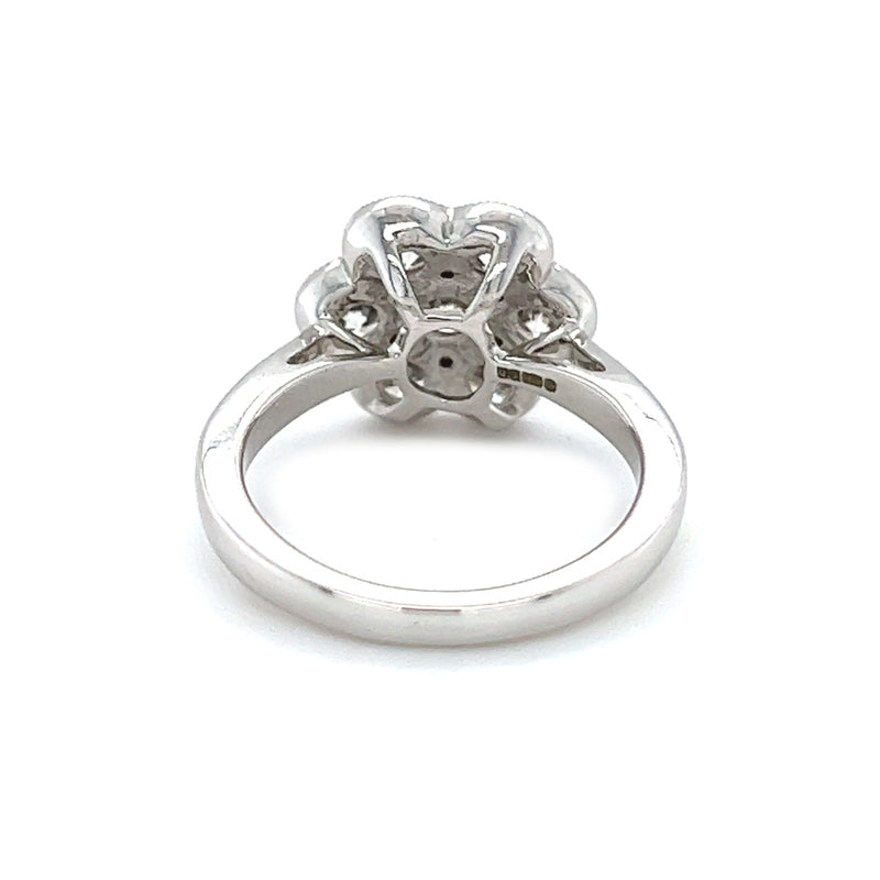 Diamond Daisy Engagement Ring 2.20ct 18ct White Gold rear