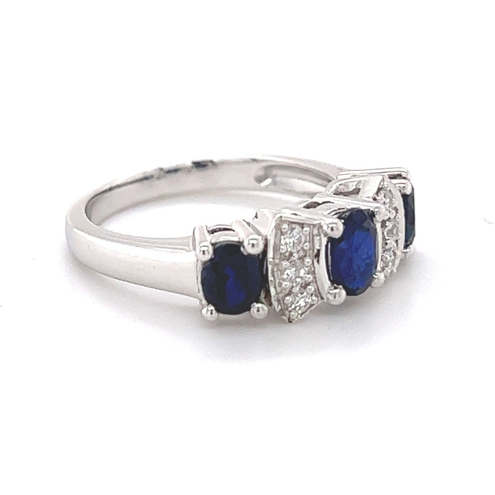 Sterling Silver Blue & White Cubic Zirconia Ring