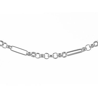 Sterling Silver Figaro Style Handmade Bracelet SHM247