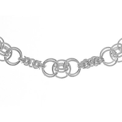 Sterling Silver Circle Link Handmade Necklace SHM574/18