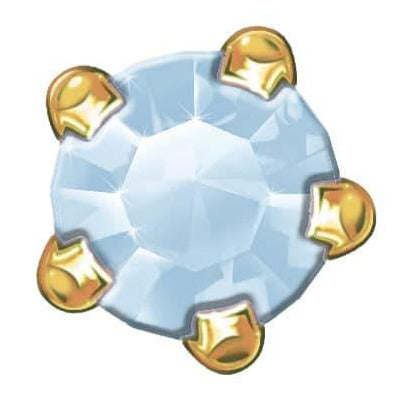 9ct Yellow Gold Blue Swarovski Stone Set Stud