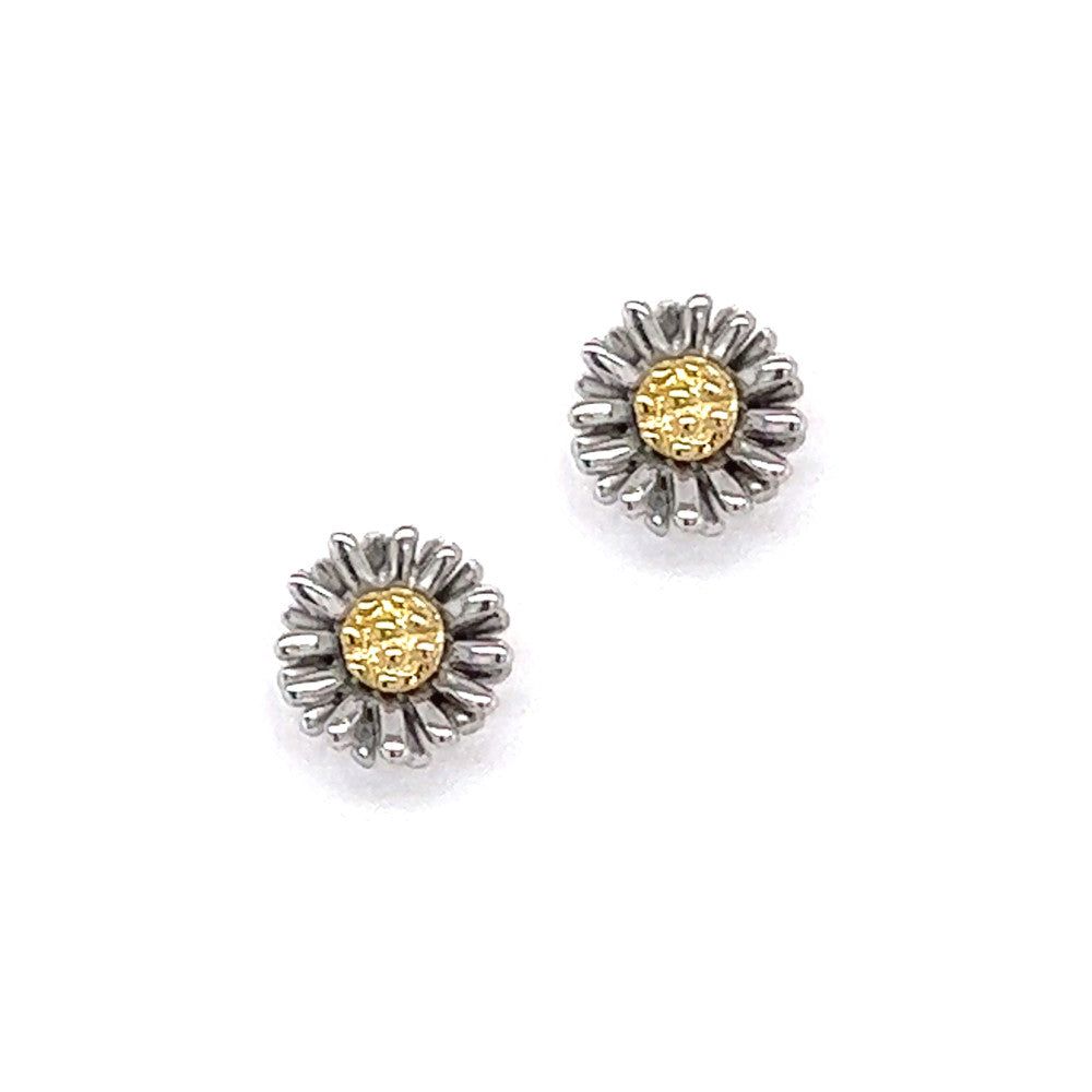 Sterling Silver Small Daisy Stud Earrings
