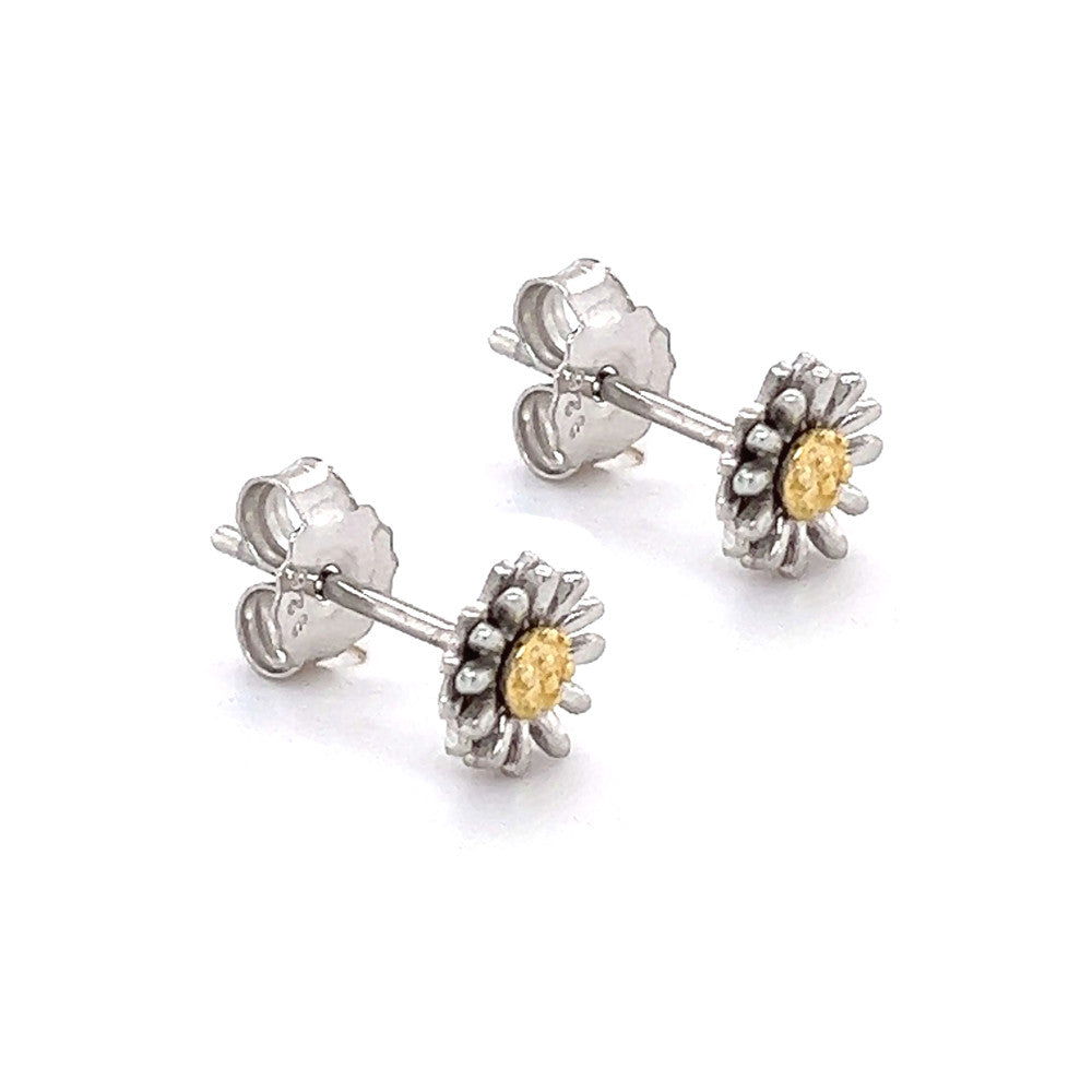 Sterling Silver Small Daisy Stud Earrings side