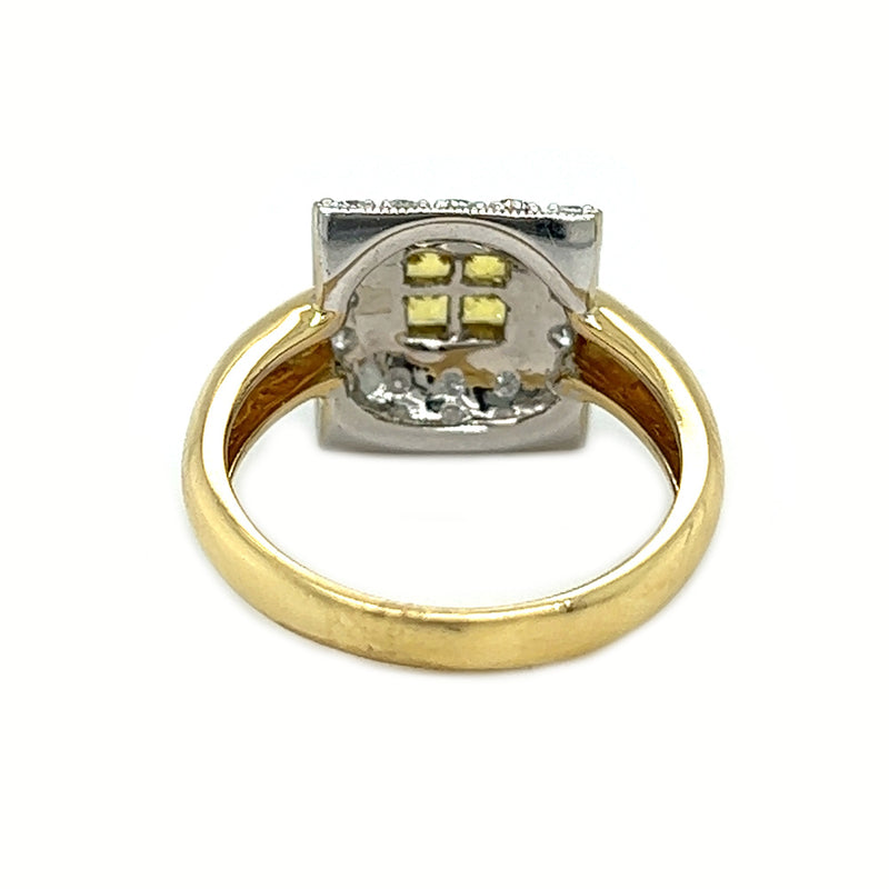 Yellow Sapphire & Diamond Ring 18ct Gold