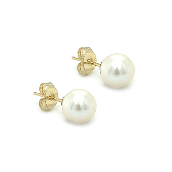 7mm Cultured Freshwater Pearl Earring 9ct Gold side