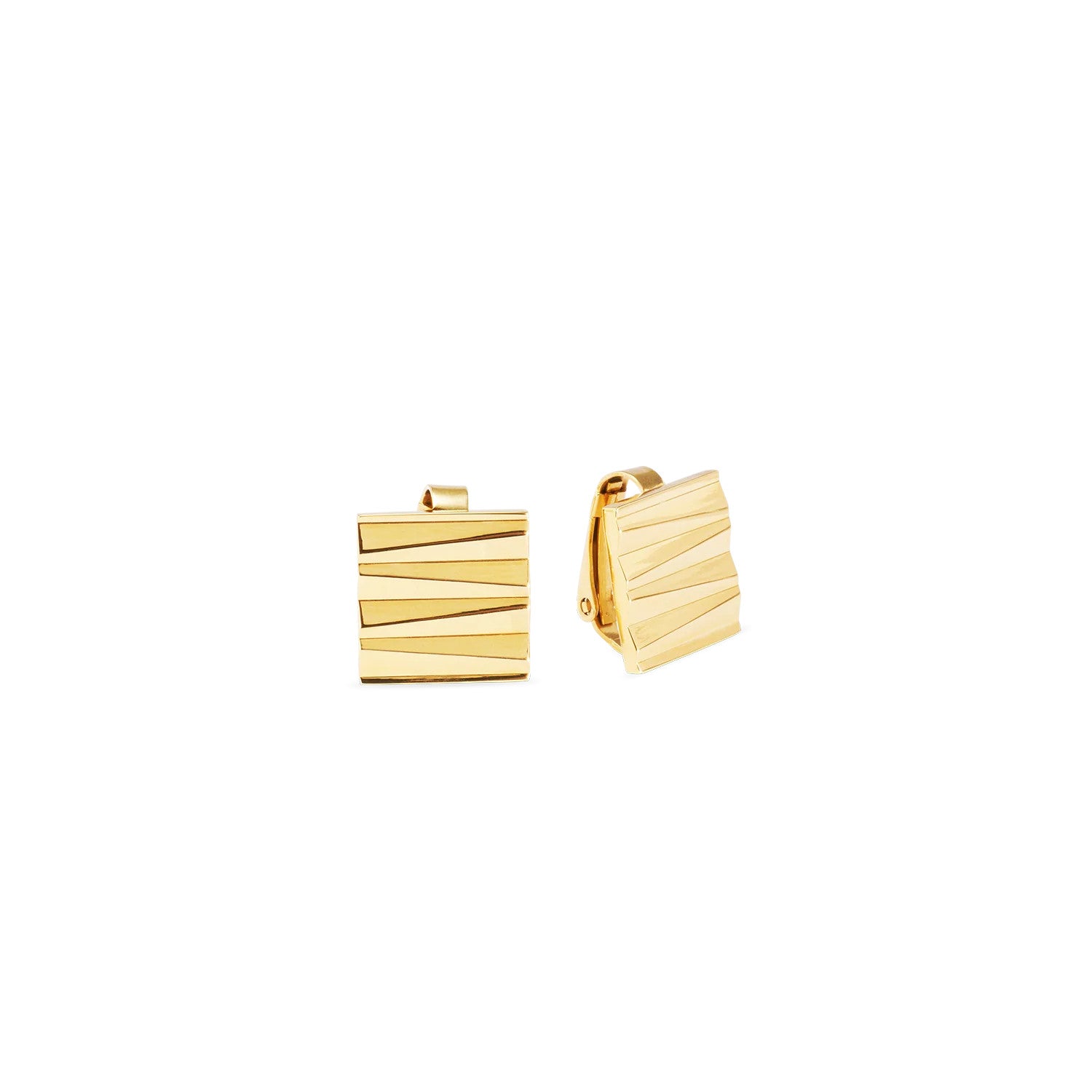 Coeur De Lion Square Wave Clip On Earrings gold