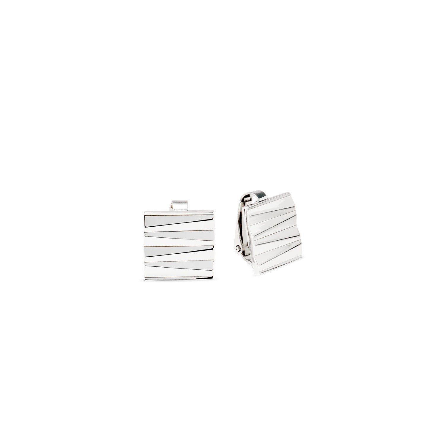 Coeur De Lion Square Wave Clip On Earrings silver
