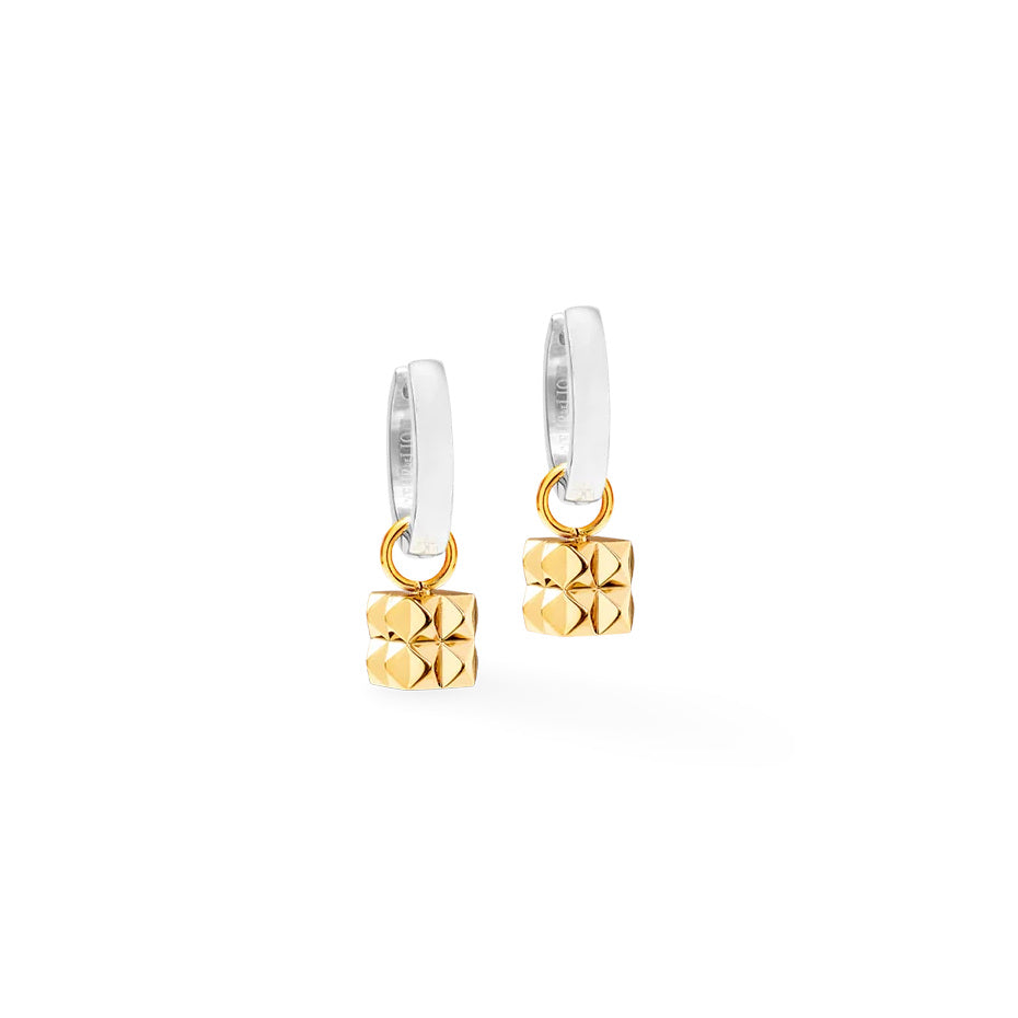 Coeur De Lion Spikes Hoop Cube Earrings