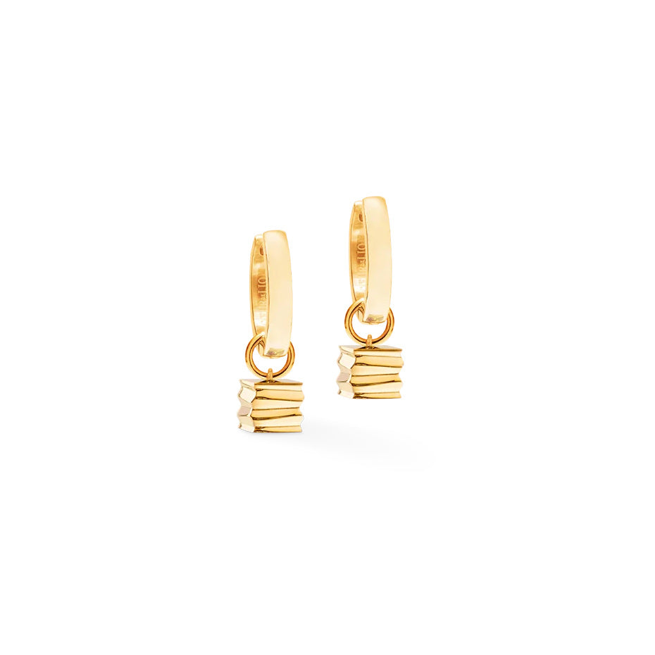 Coeur De Lion Waves Hoop Cube Earrings