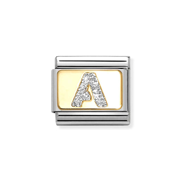 Nomination Classic Gold Glitter Letter A Charm