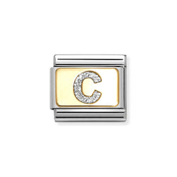 Nomination Classic Gold Glitter Letter C Charm