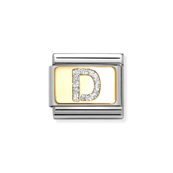 Nomination Classic Link Gold Glitter Letter D Charm