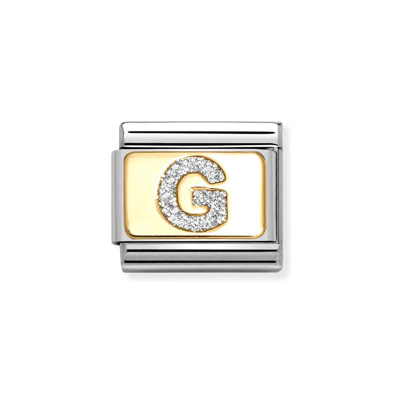 Nomination Classic Link Gold Glitter Letter G Charm