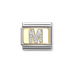 Nomination Classic Link Gold Glitter Letter M Charm