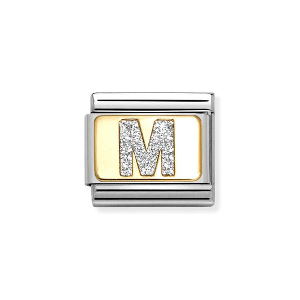 Nomination Classic Link Gold Glitter Letter M Charm