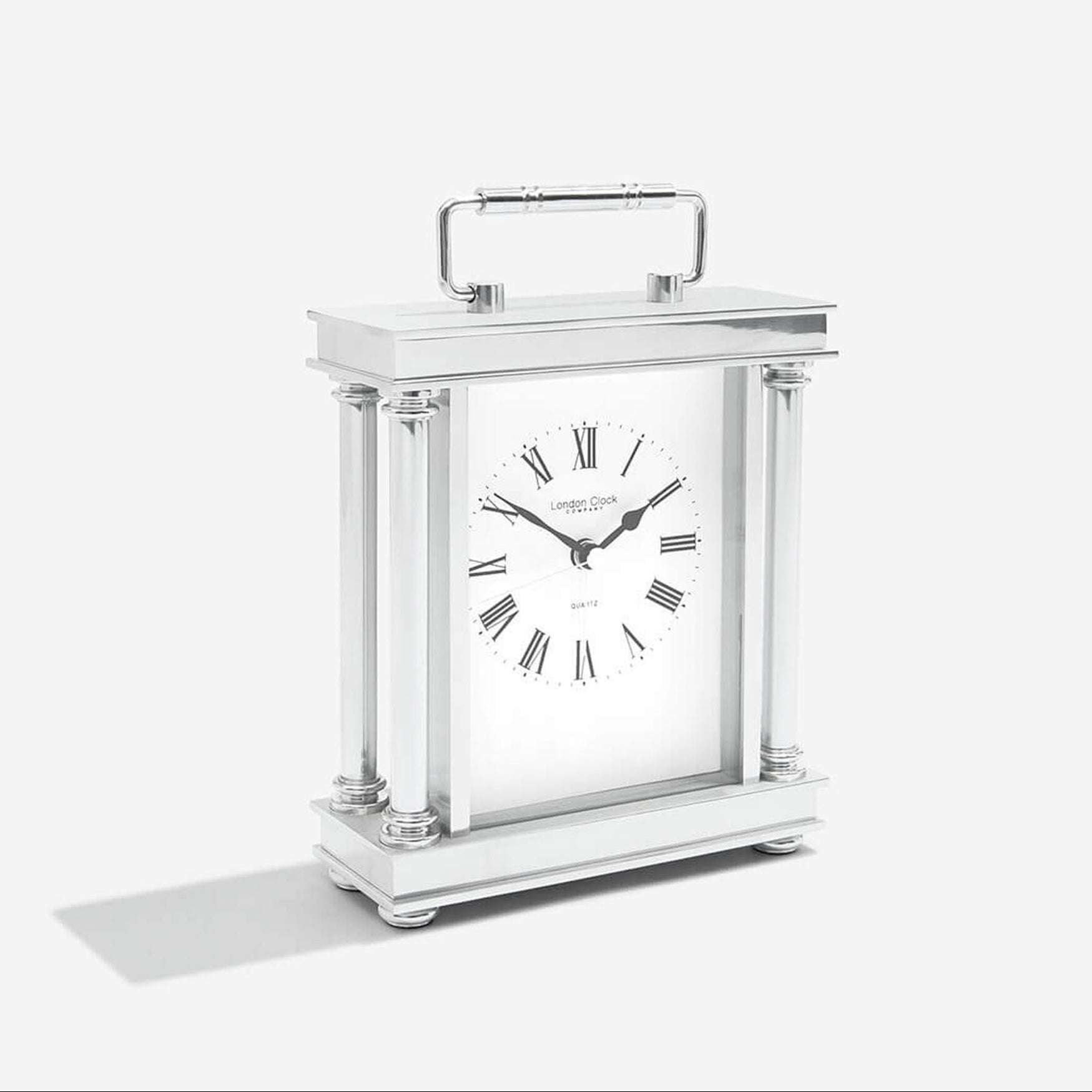 London Clock Silver Finish Carriage Clock