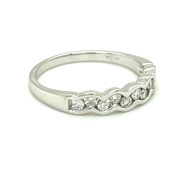 Diamond Wave Eternity Ring 9ct White Gold side