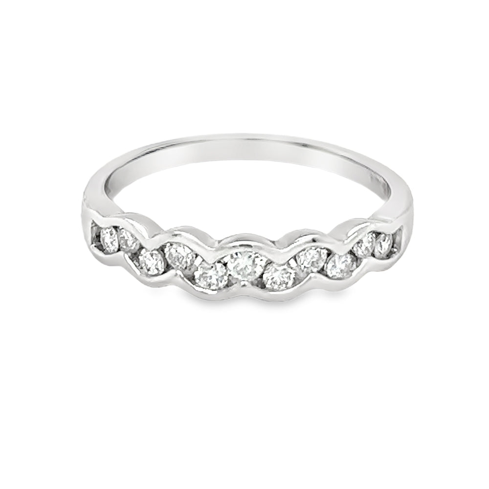 Diamond Wave Eternity Ring 9ct White Gold