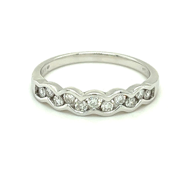 Diamond Wave Eternity Ring 9ct White Gold