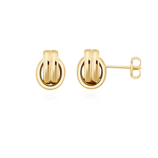9ct Gold Overlapping Oval Stud Earrings side