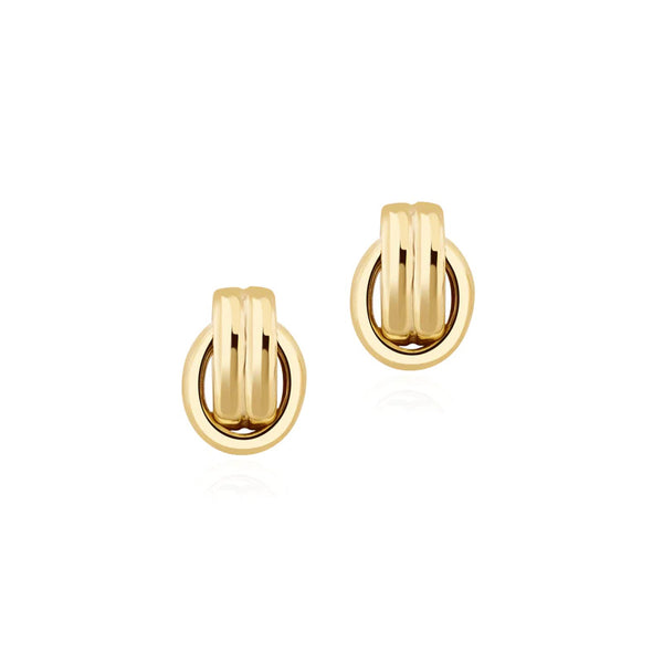 9ct Gold Overlapping Oval Stud Earrings